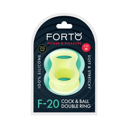 Forto F-20 Liquid Silicone Cockring & Ball Stretcher – Green – Medium Size