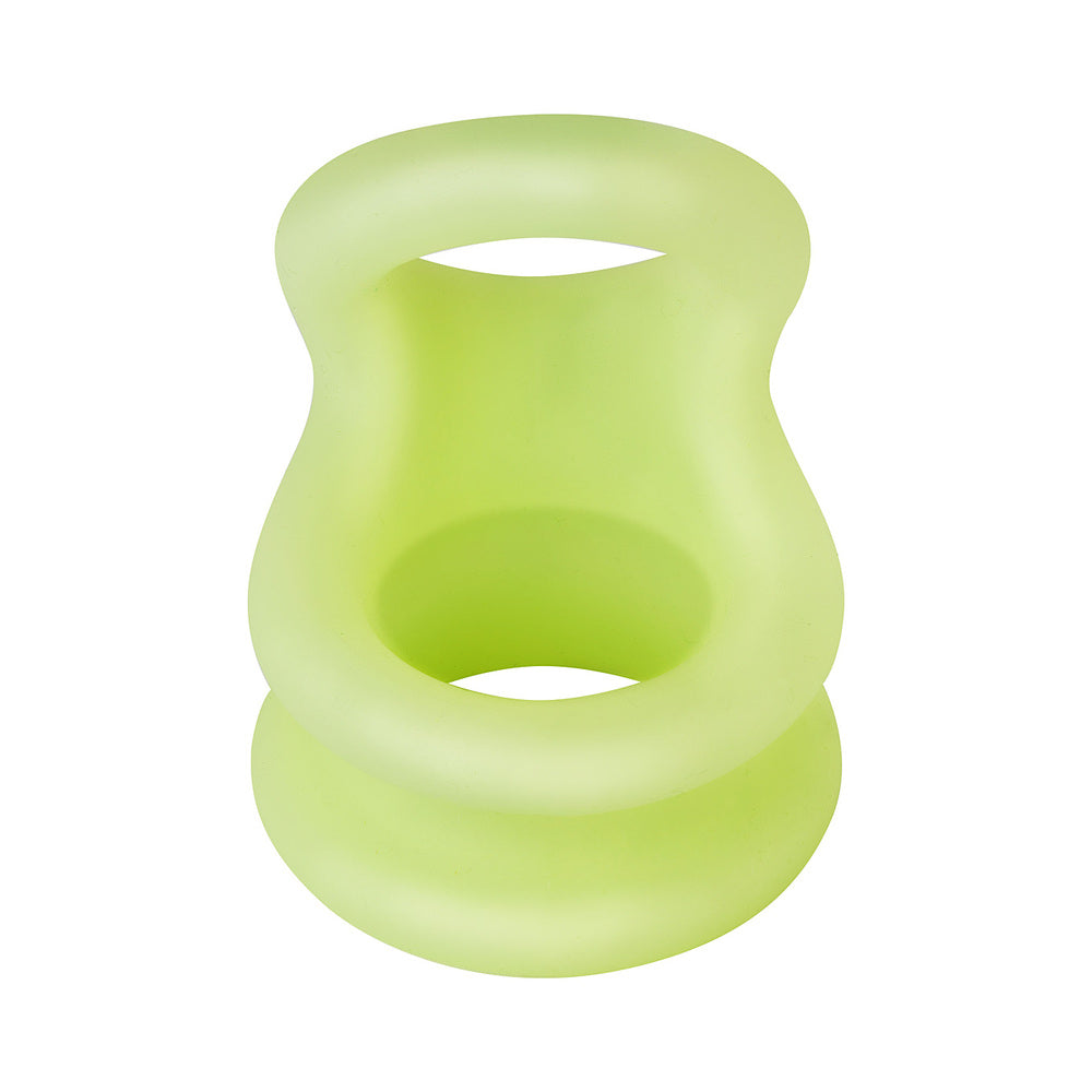 Forto F-20 Liquid Silicone Cockring & Ball Stretcher – Green – Medium Size