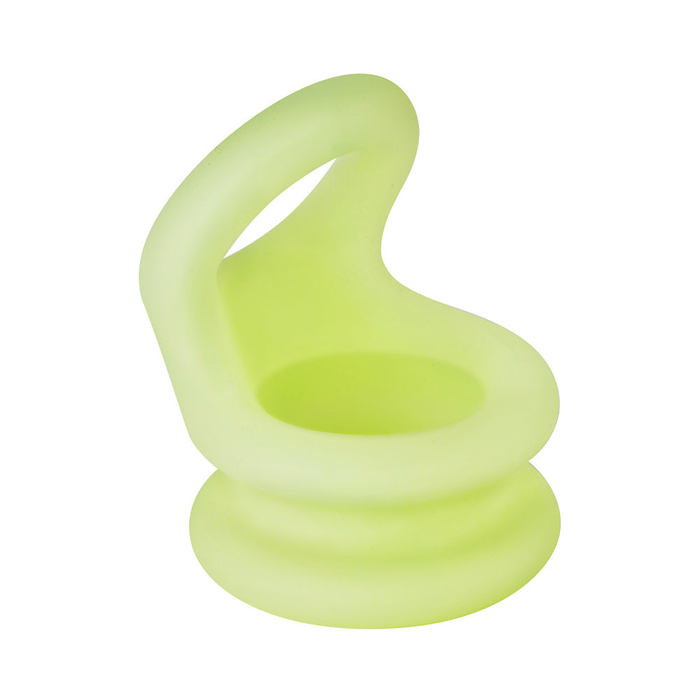 Forto F-20 Liquid Silicone Cockring & Ball Stretcher – Green – Medium Size