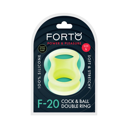 Forto F-20 Liquid Silicone Cockring & Ball Stretcher – Large Green
