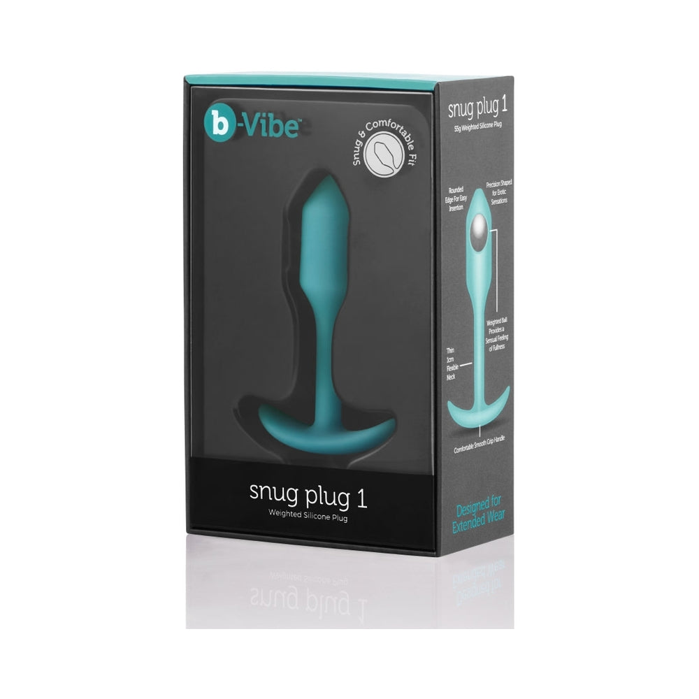 b-Vibe Snug Plug 1 Weighted Silicone Anal Plug - Mint