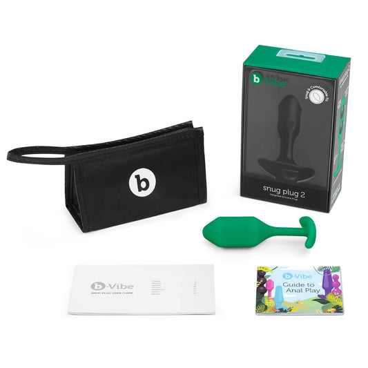 b-Vibe Snug Plug 2 Weighted Silicone Anal Plug – Green