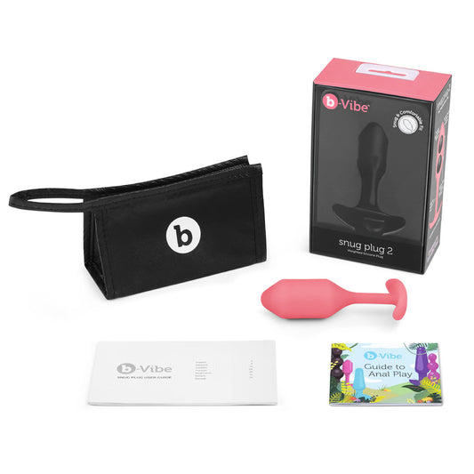 b-Vibe Snug Plug 2 Weighted Silicone Anal Plug – Coral