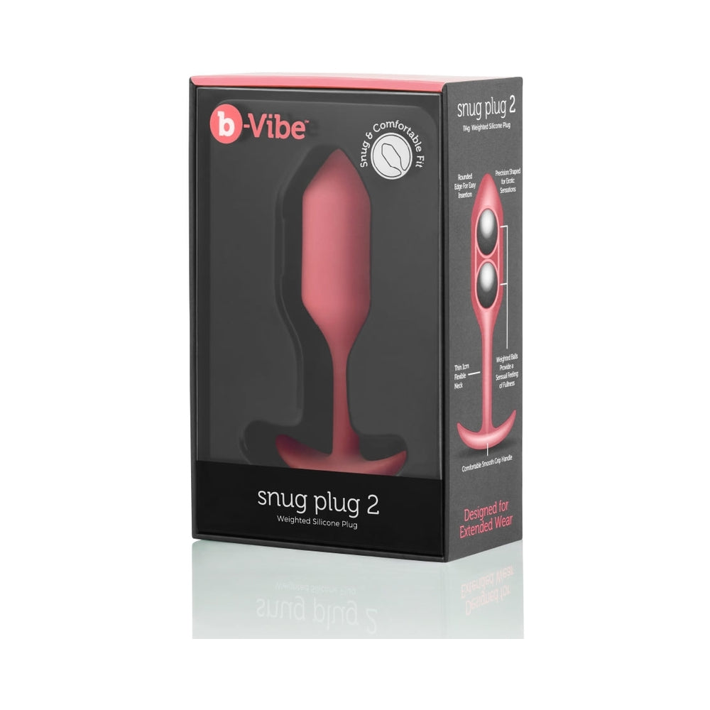b-Vibe Snug Plug 2 Weighted Silicone Anal Plug – Coral