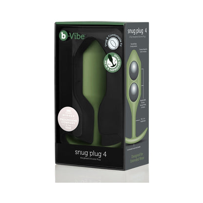 b-Vibe Snug Plug 4 Weighted Silicone Anal Plug – Green