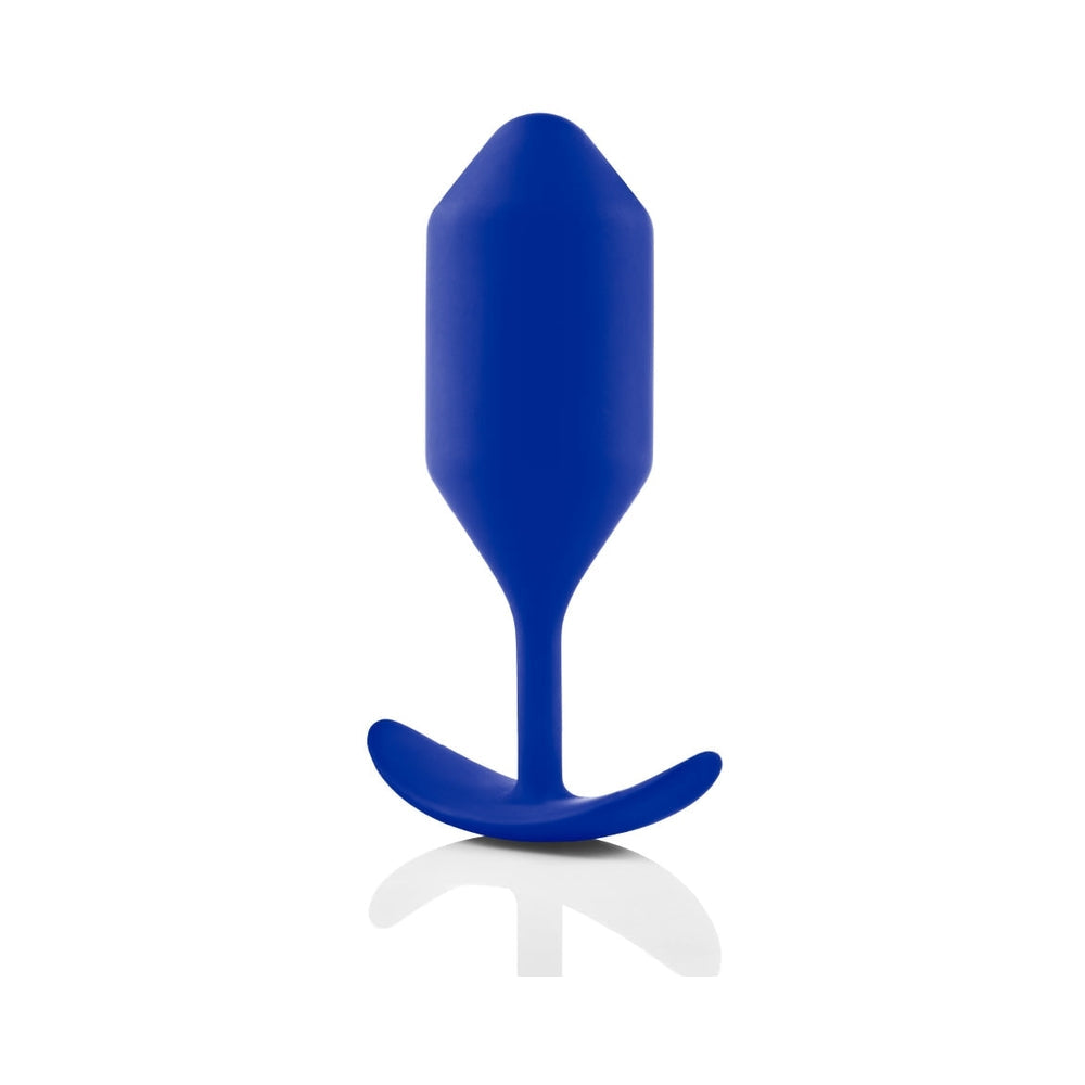 b-Vibe Snug Plug 4 Weighted Silicone Anal Plug - Navy
