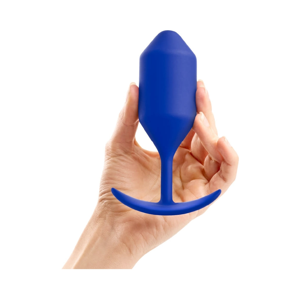 b-Vibe Snug Plug 4 Weighted Silicone Anal Plug - Navy