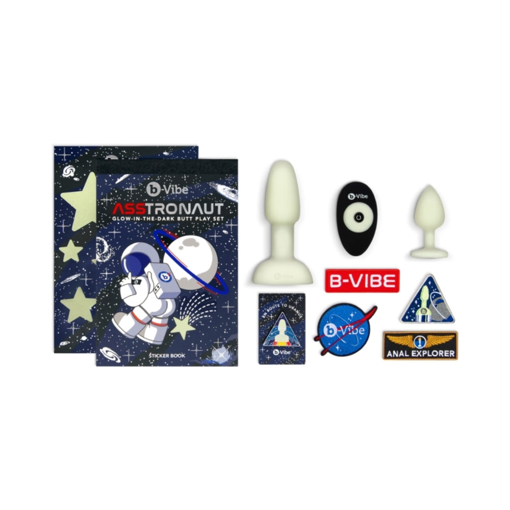 b-Vibe Limited Edition Asstronaut Glow-in-the-Dark Butt Play Set – Assorted Colors