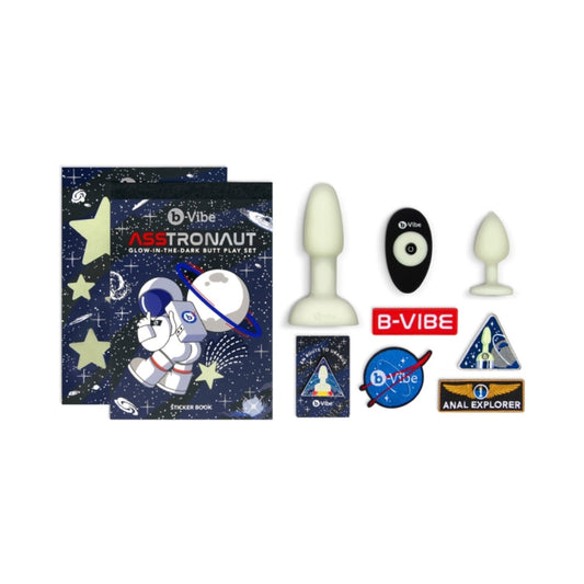 b-Vibe Limited Edition Asstronaut Glow-in-the-Dark Butt Play Set – Assorted Colors