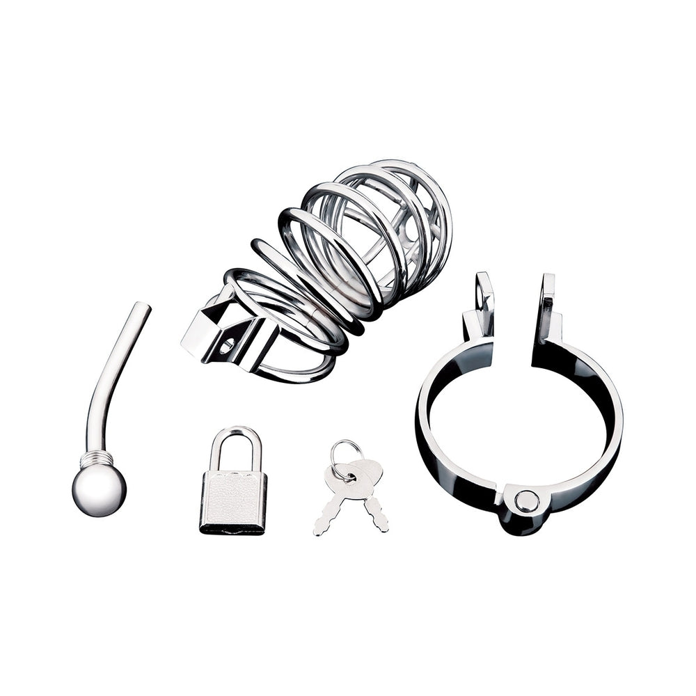 Electric Eel Urethral Play Cock Cage – Stainless Steel – Silver