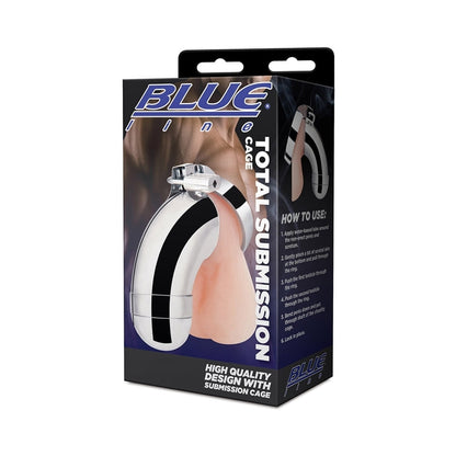 Blue Line Total Submission Cock Cage – Stainless Steel Silver