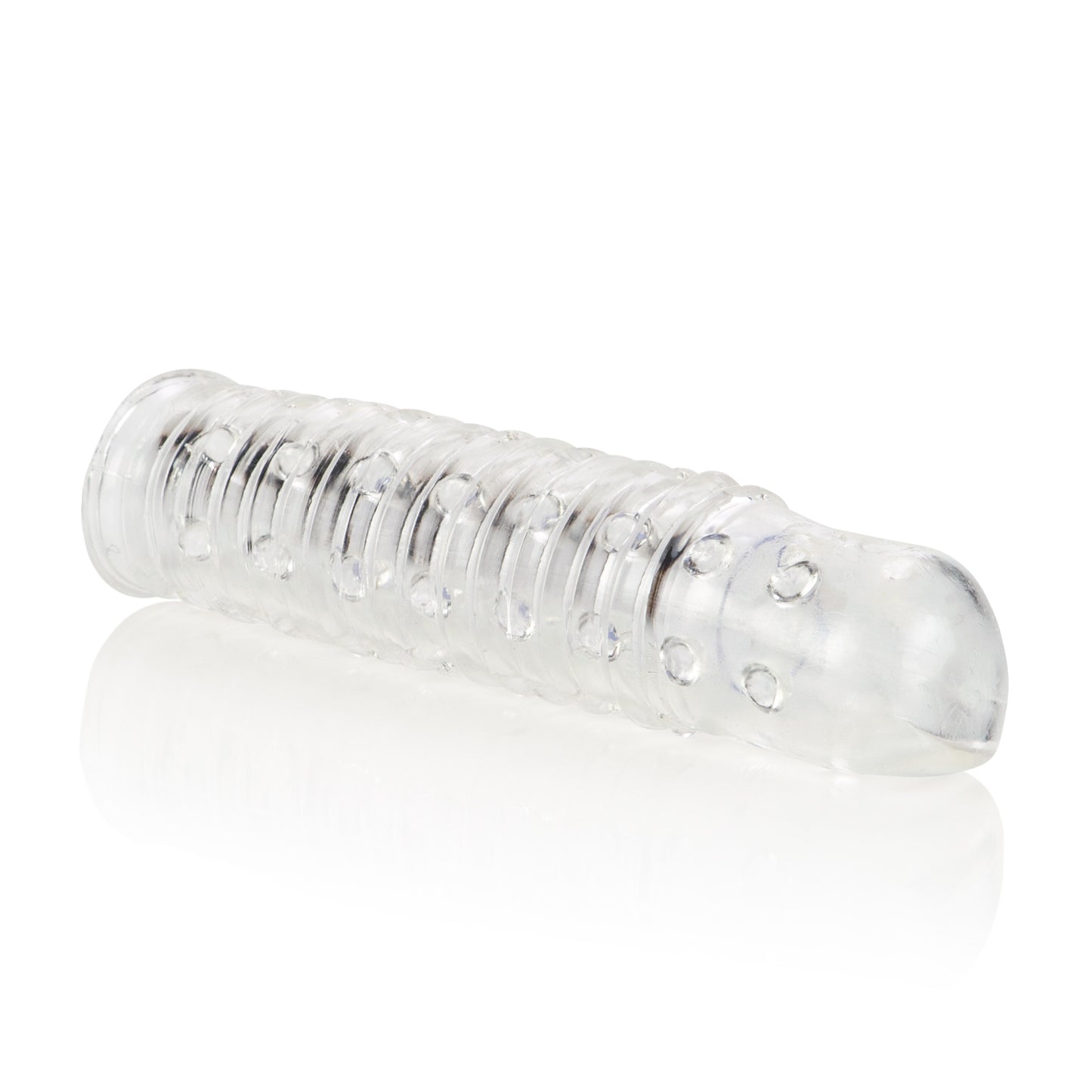 CalExotics Reversible Sleeve with Ridges and Pleasure Nodules - Clear