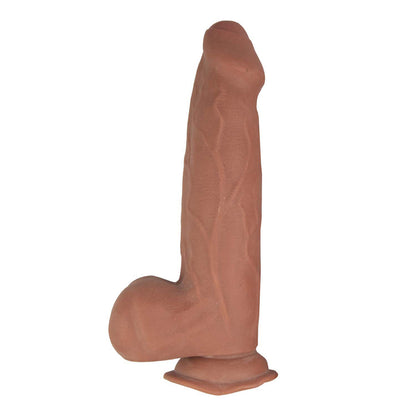 RealCocks Dual Layered Uncut Slider Thick Shaft 9.25 in. Brown