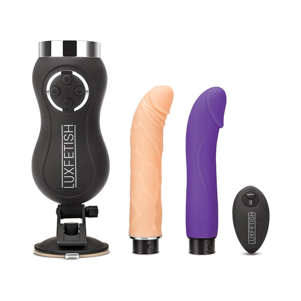 Lux Fetish Rechargeable Thrusting Compact Sex Machine with Remote Control - Assorted Colors