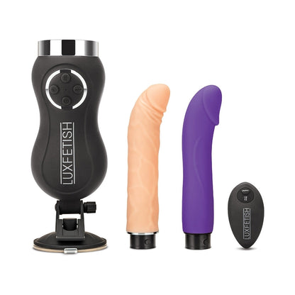 Lux Fetish Rechargeable Thrusting Compact Sex Machine with Remote Control - Assorted Colors