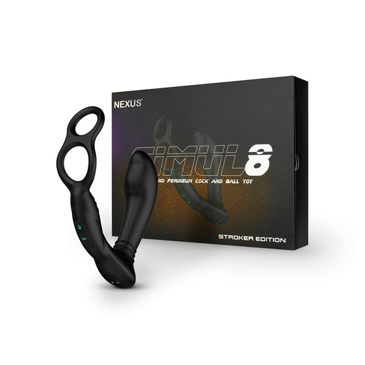 Nexus Simul8 Stroker Edition Silicone Cock and Ball Toy - Black