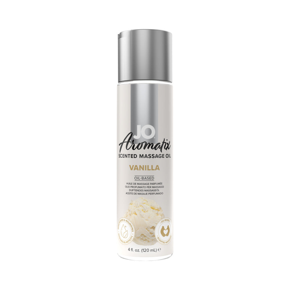 JO Aromatix Vanilla Scented Massage Oil – 4 oz – White