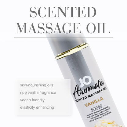 JO Aromatix Vanilla Scented Massage Oil – 4 oz – White