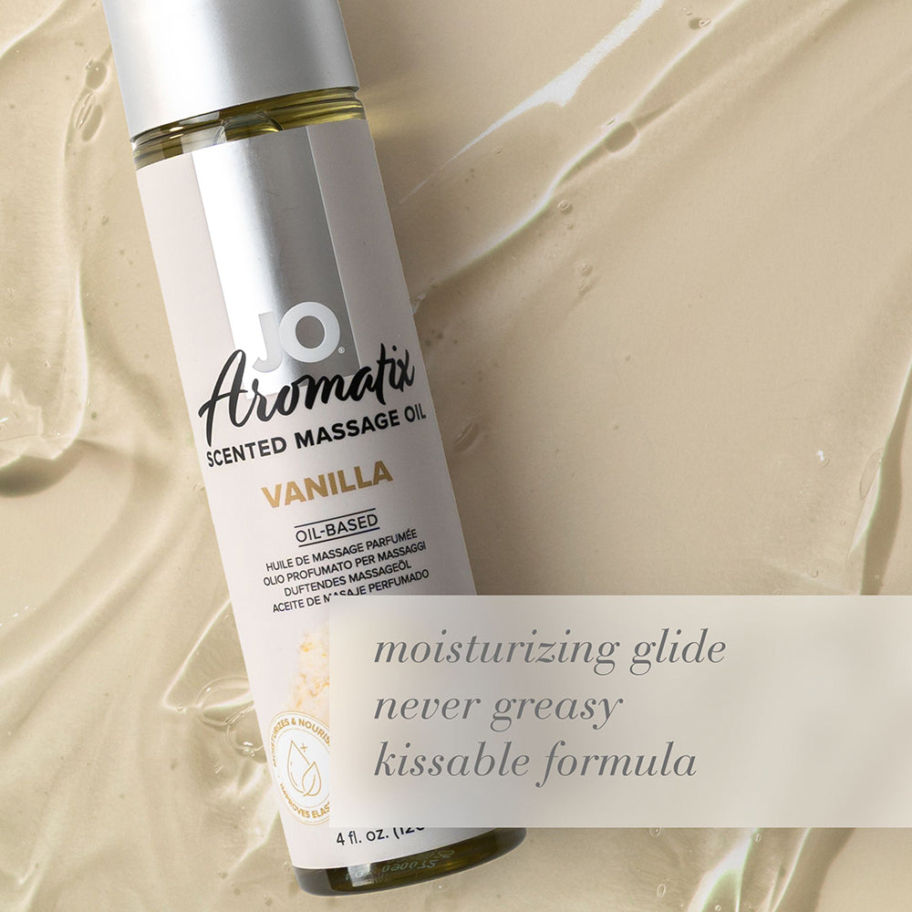 JO Aromatix Vanilla Scented Massage Oil – 4 oz – White