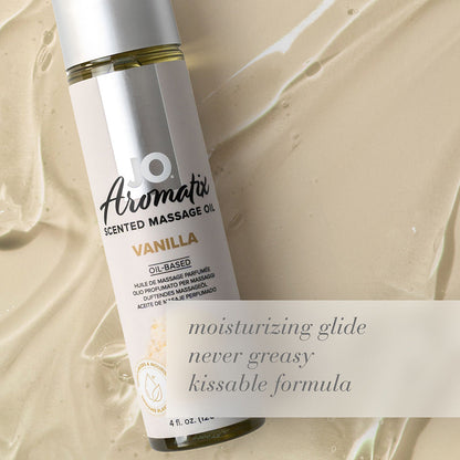 JO Aromatix Vanilla Scented Massage Oil – 4 oz – White