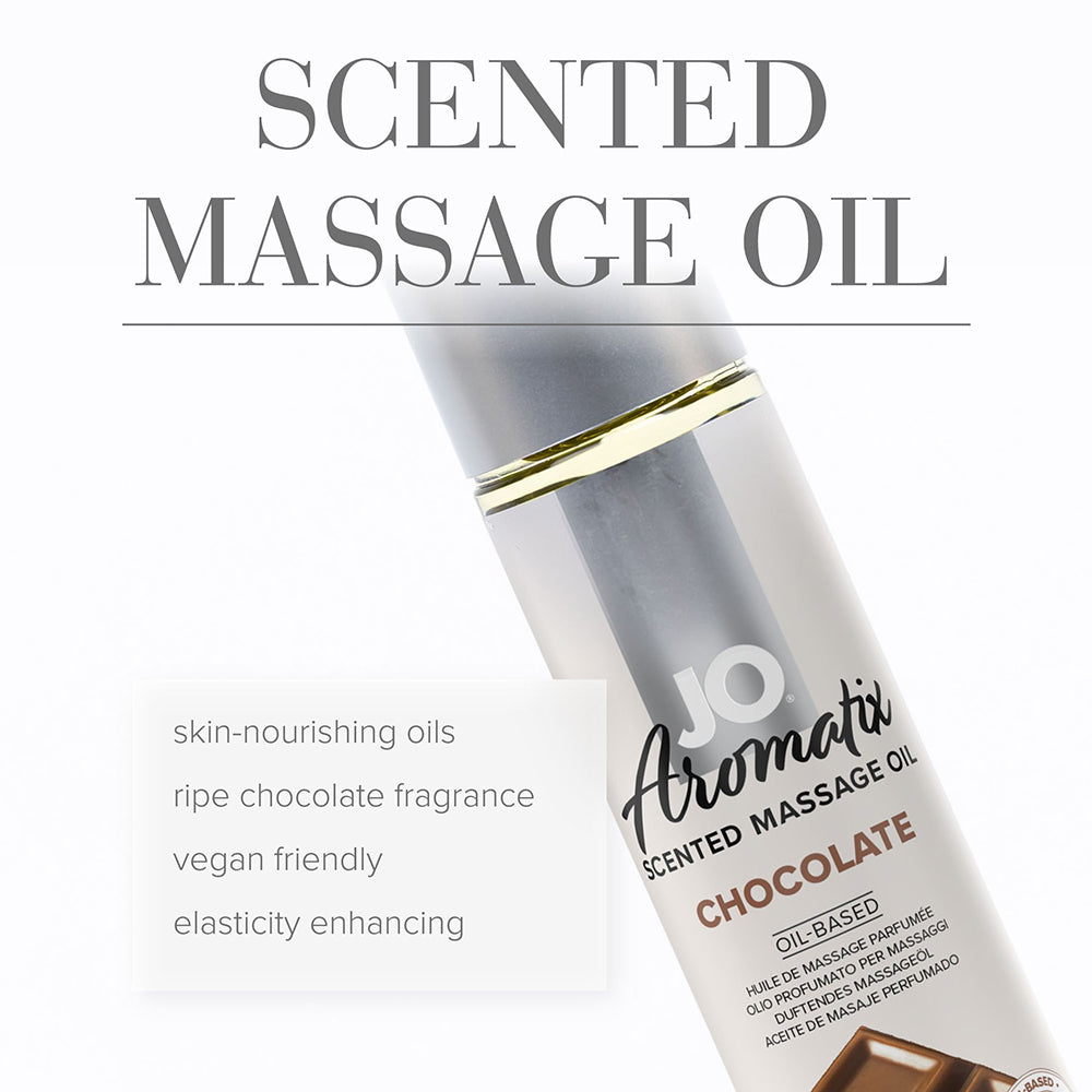 JO Aromatix Chocolate Scented Massage Oil – 4 oz – White