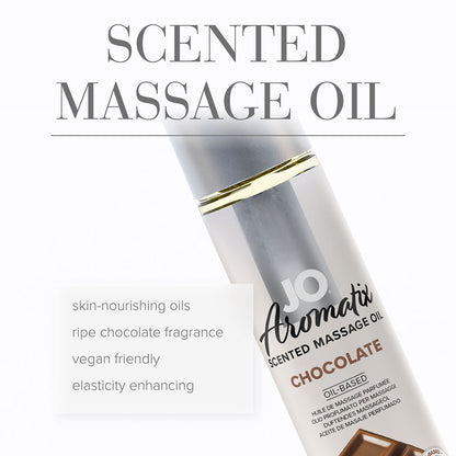 JO Aromatix Chocolate Scented Massage Oil – 4 oz – White