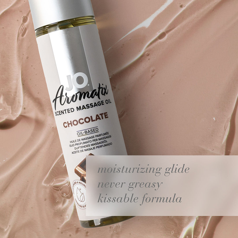 JO Aromatix Chocolate Scented Massage Oil – 4 oz – White