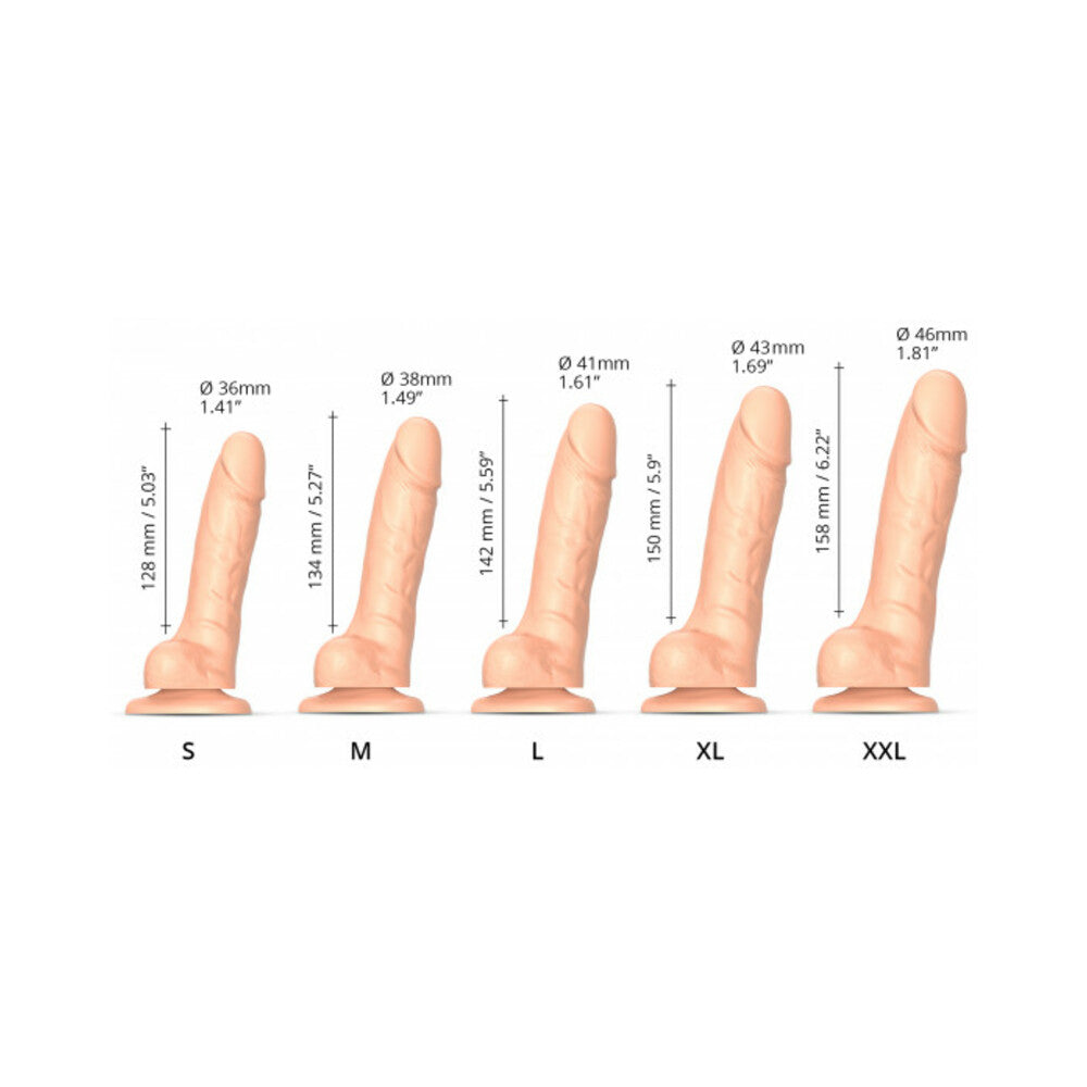 Strap-On-Me Realistic Collection Sliding Skin Dual-Density Silicone Dildo – Vanilla