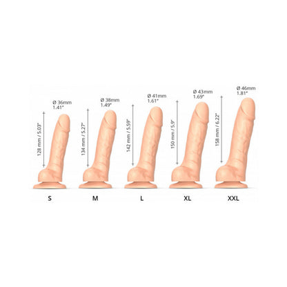 Strap-On-Me Realistic Collection Sliding Skin Dual-Density Silicone Dildo – Vanilla