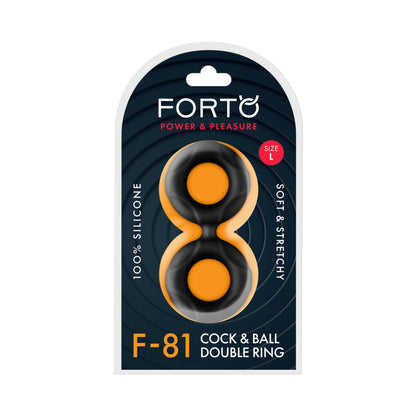 Forto F-81 Liquid Silicone Cock & Ball Double Ring – Large Black