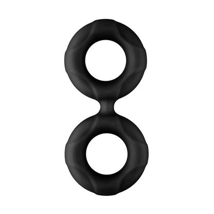 Forto F-81 Liquid Silicone Cock & Ball Double Ring – Large Black