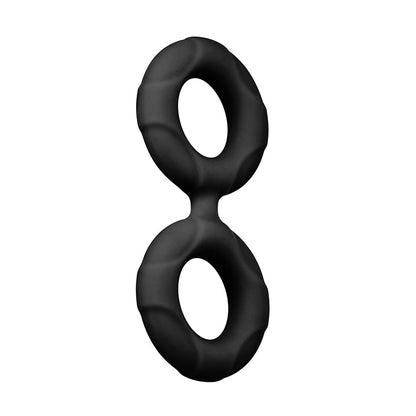 Forto F-81 Liquid Silicone Cock & Ball Double Ring – Large Black