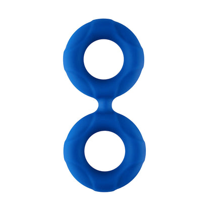 Forto F-81 Liquid Silicone Cock & Ball Double Ring - Large - Blue