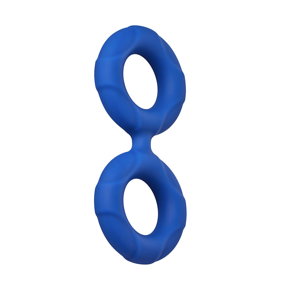 Forto F-81 Liquid Silicone Cock & Ball Double Ring - Large - Blue