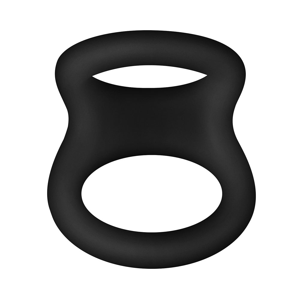 Forto F-22 Liquid Silicone Cock & Ball D-Ring – Medium – Black