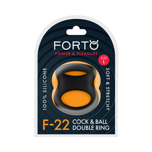 Forto F-22 Liquid Silicone Cock & Ball D-Ring – Large Black