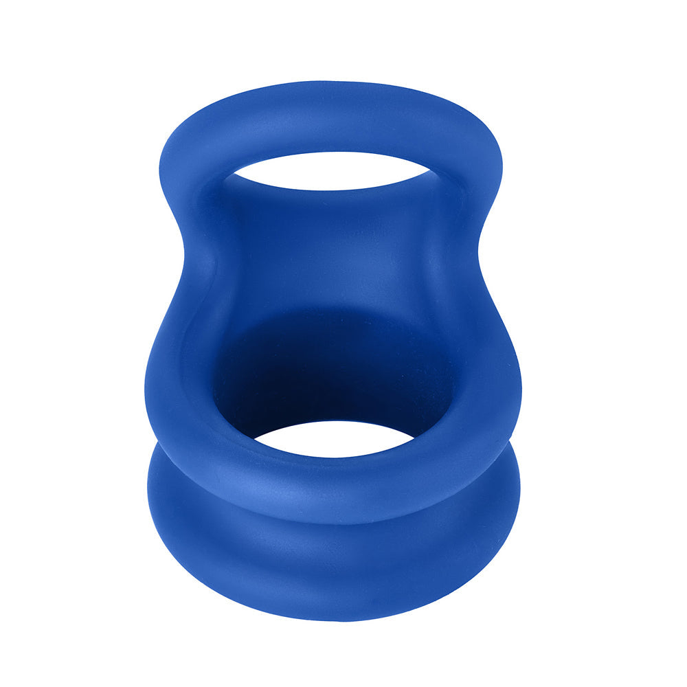 Forto F-20 Liquid Silicone Cockring & Ball Stretcher – Small – Blue