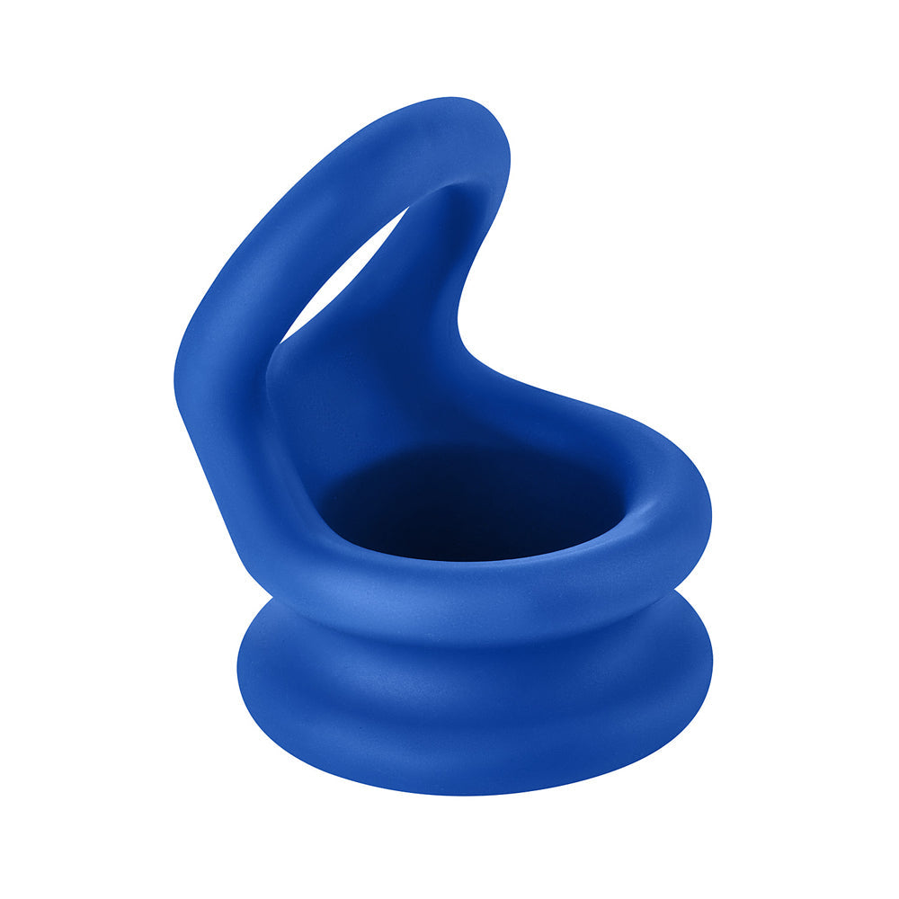 Forto F-20 Liquid Silicone Cockring & Ball Stretcher – Large Blue