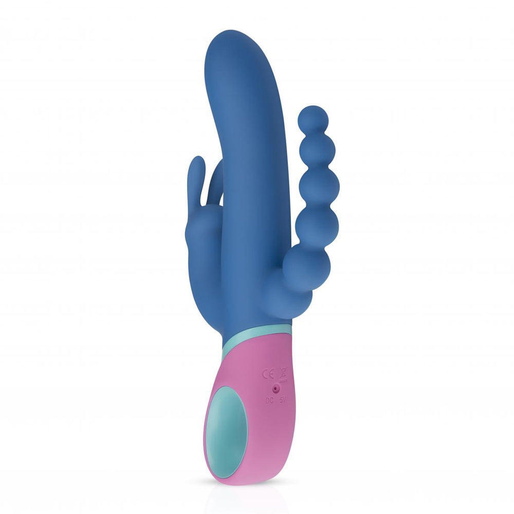 PMV20 Vice Double Vibrator – Silicone – Blue – 3 Motors, 12 Rotation Settings, 13 Vibration Settings