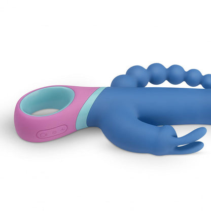 PMV20 Vice Double Vibrator – Silicone – Blue – 3 Motors, 12 Rotation Settings, 13 Vibration Settings