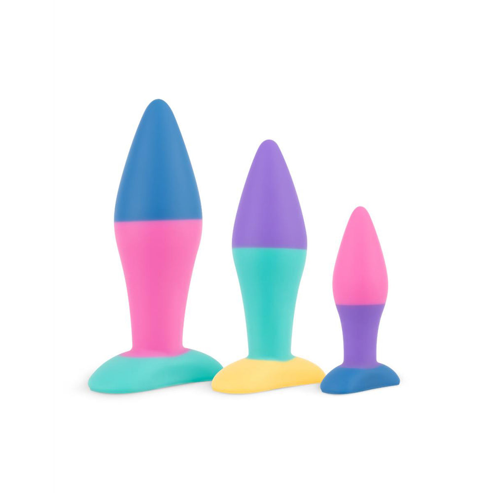 PMV20 Koda 3-Piece Butt Plug Set – Multicolor, Flexible Silicone