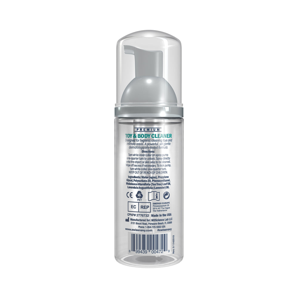 Swiss Navy Toy and Body Cleaner Foaming Dispenser – Clear – 1.6 oz