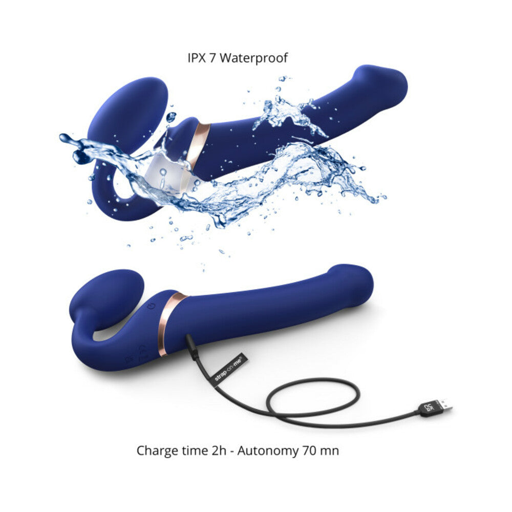Lovely Planet Multi Orgasm Bendable Strapless Strap-On – Night Blue, Large