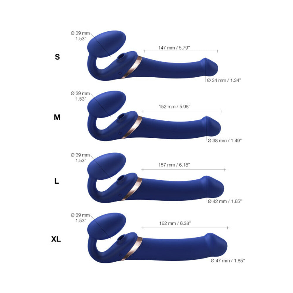 Lovely Planet Multi Orgasm Bendable Strapless Strap-On – Night Blue, Large