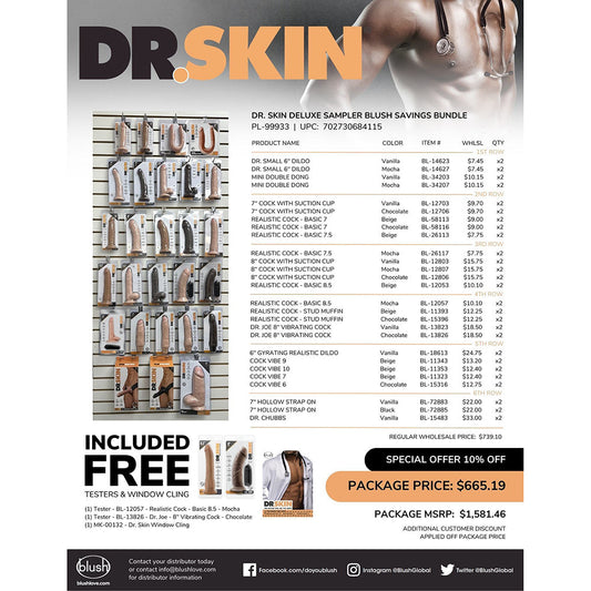 Dr. Skin Deluxe Blush Savings Bundle – Assorted Dildos and Vibrators