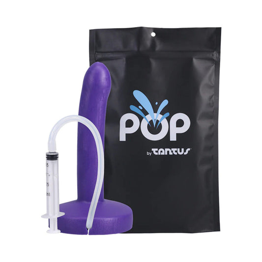 Tantus POP Slim Squirting Dildo - Purple - Strap-On with Fluid Release