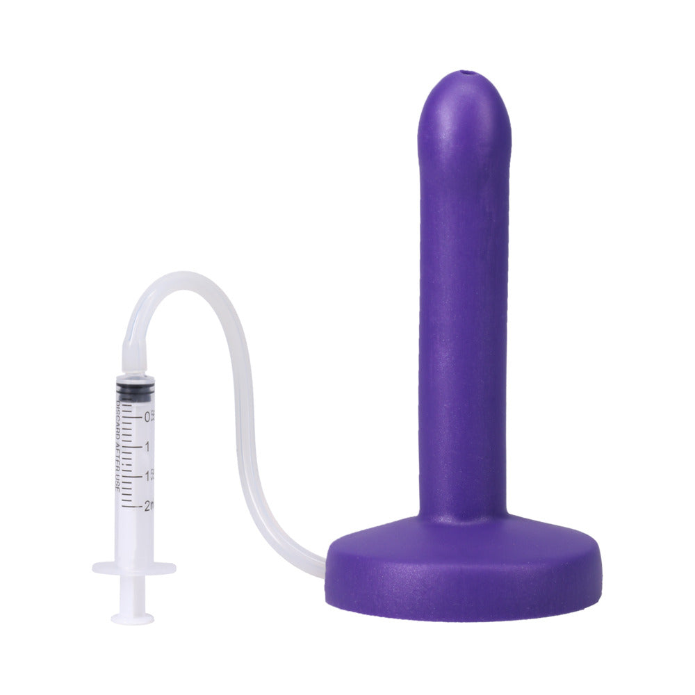 Tantus POP Slim Squirting Dildo - Purple - Strap-On with Fluid Release