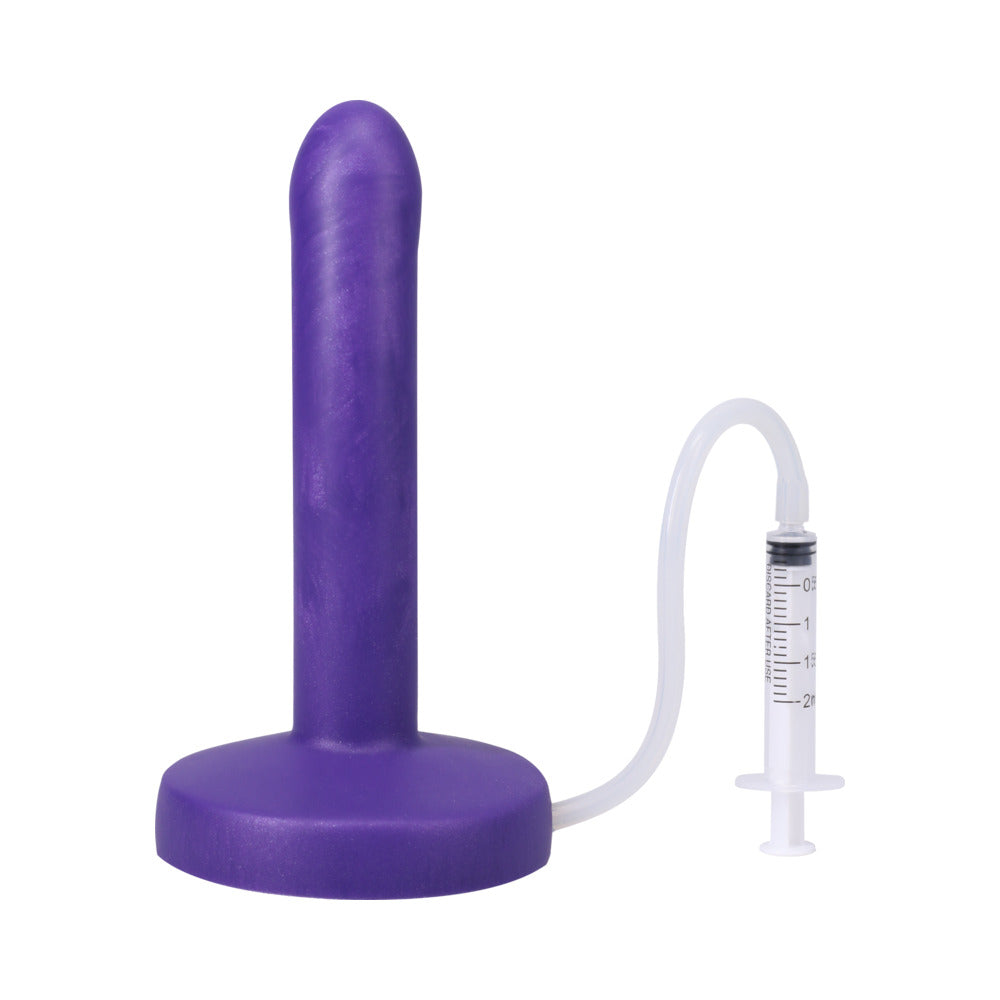 Tantus POP Slim Squirting Dildo - Purple - Strap-On with Fluid Release