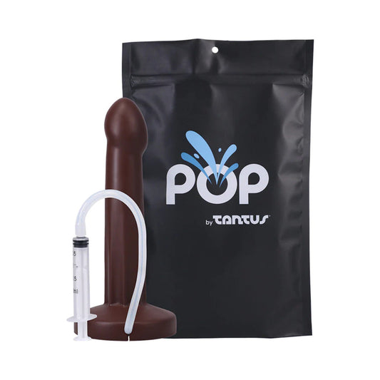 Tantus POP Squirting Dildo Espresso – Handheld Silicone Dildo with Squirting Function