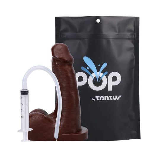 Tantus POP n' Play Squirting Packer - Espresso - Dual Function Dildo and Packer